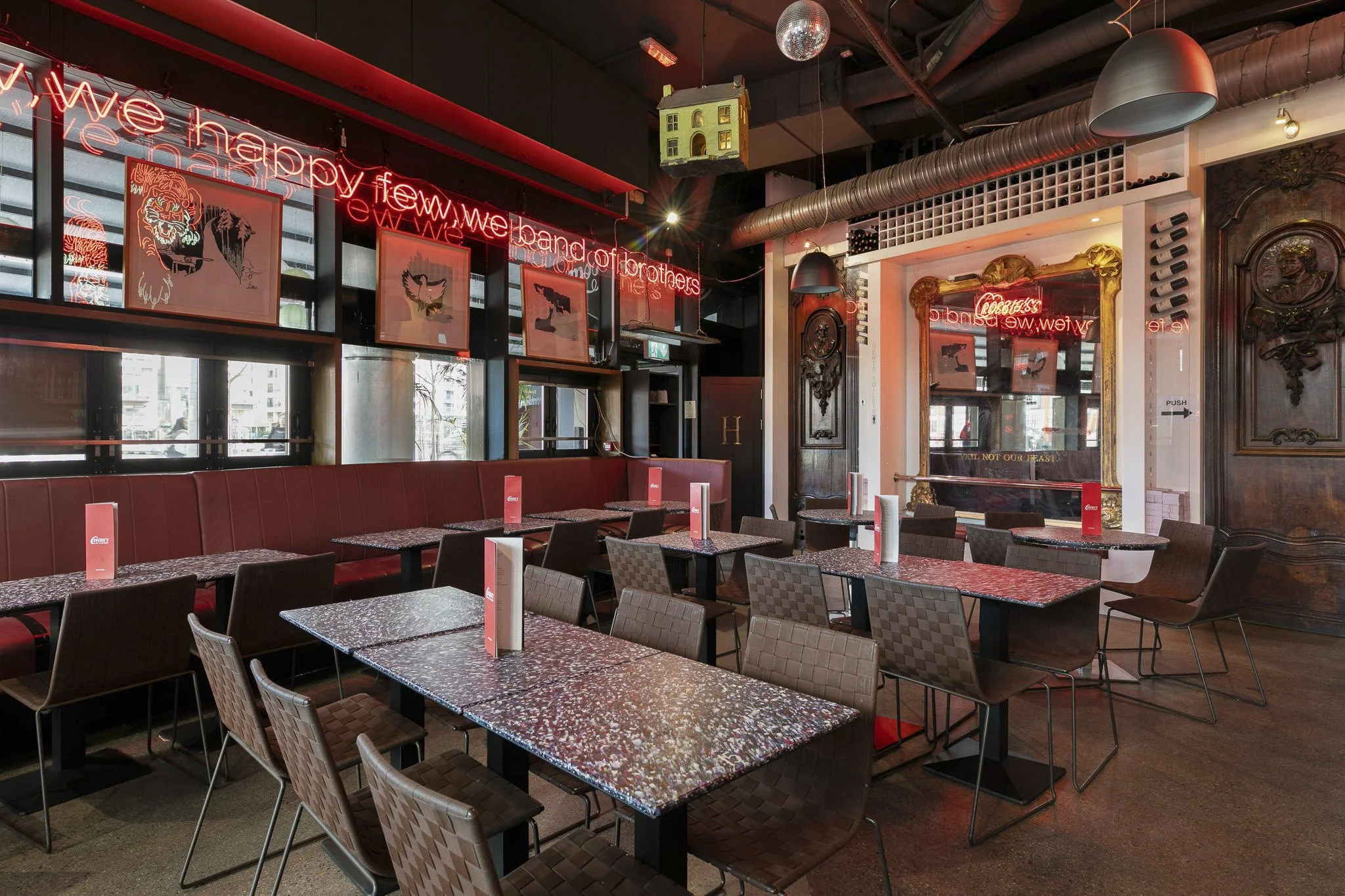 Restaurant interior photographed as a commercial unit